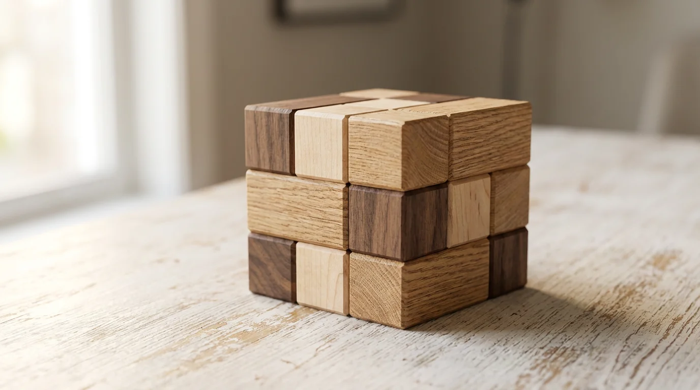 A close-up macro photo of interlocking wooden blocks, symbolizing a strong retirement foundation.
